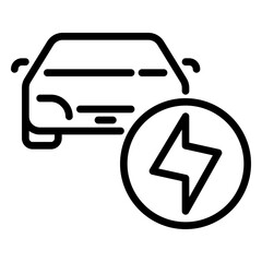 Electric car icon, line icon style