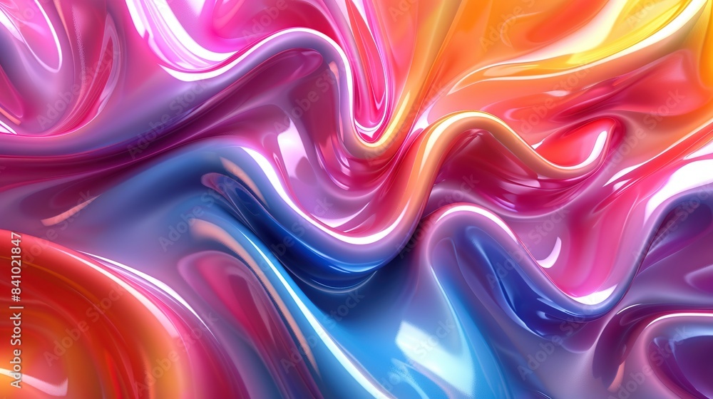 Poster aesthetic 3d liquid abstract background with splashing and fluid dynamics