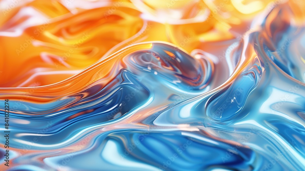 Poster artistic expression: 3d liquid abstract splashing background with fluid movement