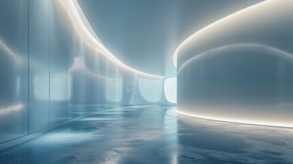 Fototapeta premium A large empty room with a lot of light shining on it