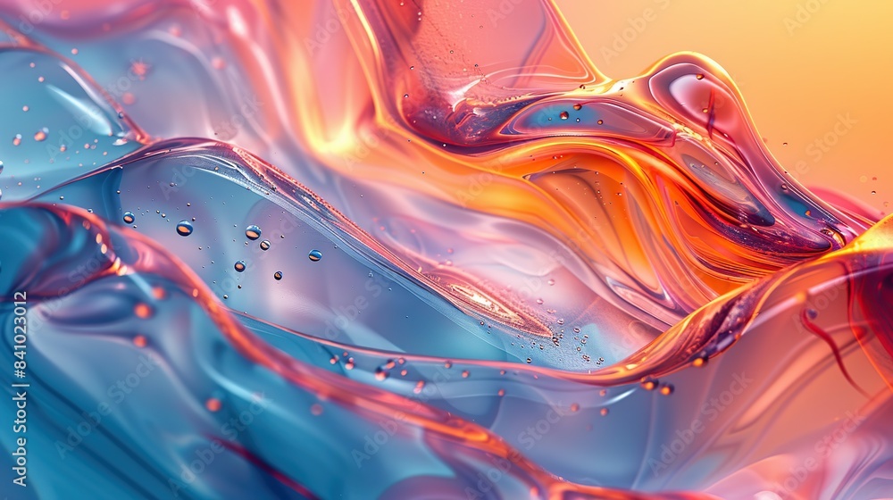 Poster stunning visuals: 3d liquid abstract splashing background with dynamic motion