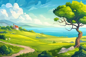 Vibrant cartoon landscapes for awe-inspiring animation sequences