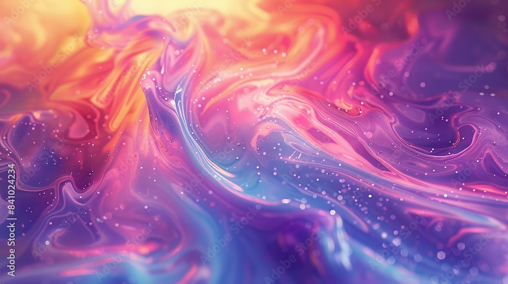 Poster hypnotic 3d liquid abstract background with splashing and fluid motion