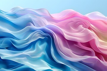 Obraz premium Colorful Abstract Waves, Digital Silk Texture 3d Background