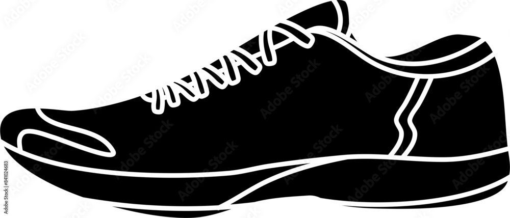 Poster minimalist running shoes vector illustration