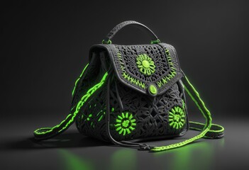 A stylish and versatile tote bag featuring a sleek black and vibrant green color combination, perfect for fashion-forward individuals. This bag is ideal for both casual and formal occasions, offering 