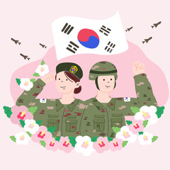 6.25를 맞이하여 화이팅을 외치는 군인들