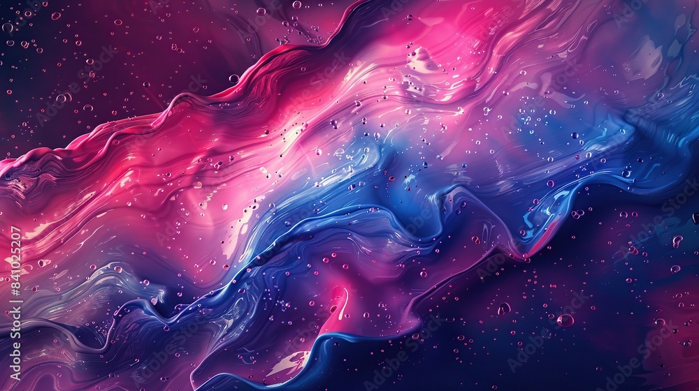 Poster expressive 3d liquid abstract background with splashing and motion effects