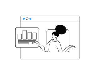 Marketing planning business characters flat vector concept operation hand drawn illustration
