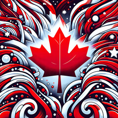 Canada Day Celebration Red Maple Leaf