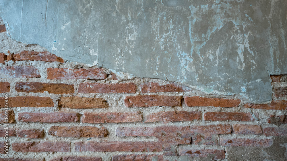 Poster brickwall background wallpaper empty blank mockup pattern old architecture rough texture cement conc