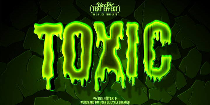 Toxic editable text effect, customizable acid and waste 3D font style