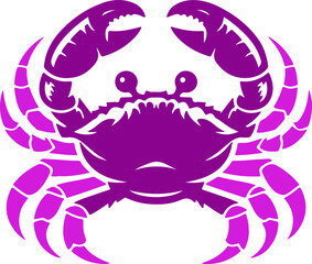 Ilustration Crab Logo Design Silhouette with simple color, suitable for t-shirt, icon or wallpaper