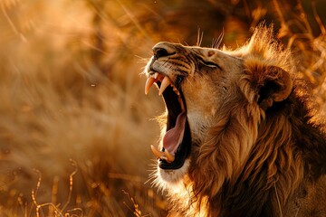 Roaring Lion in Golden Sunset Light
