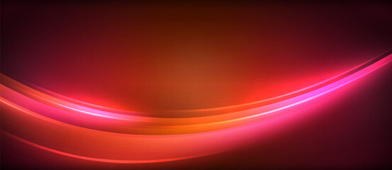 Neon glowing circle rays, light round lines in the dark, planet style neon wave lines. Energetic electric concept design for wallpaper, banner, background