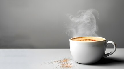 Morning black coffee with sugar in white cup