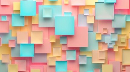 Pastel candy color background, abstract , 2D flat illustration, constructivism, no shadow, no gradation cute, Digital art