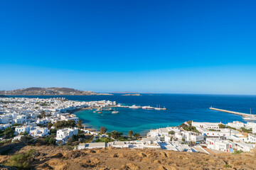 Naklejka premium Coast of Mykonos town. Mykonos island, Cyclades, Greece