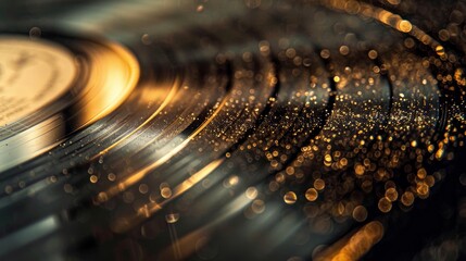 record groove, revealing the microscopic particles of vinyl dust clinging to its surface. 