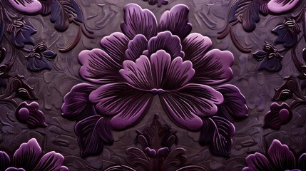 Symmetrical Elegance, A Vibrant Purple Floral Abstract