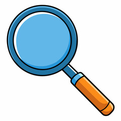 Magnifying glass cartoon vector clipart Illustration