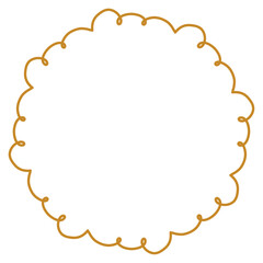 手描きもこもこ円フレーム金