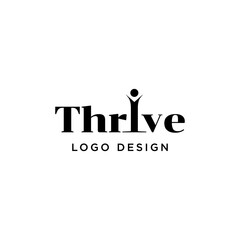 thrive lettering logo icon vector template