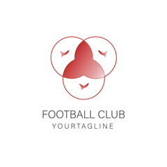 Creative and modern football club logo with abstract and simple design concept for brand identity