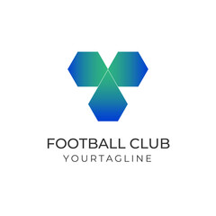 Creative and modern football club logo with abstract and simple design concept for brand identity