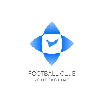 Creative and modern football club logo with abstract and simple design concept for brand identity