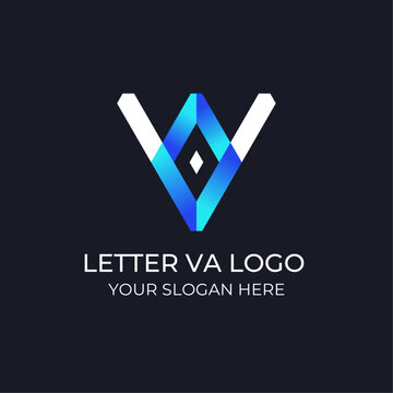 Creative letter VA fashion logo with abstract and simple design concept for brand identity