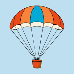 Obraz premium Parachute cartoon vector clipart Illustration