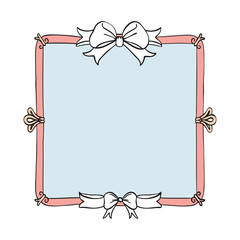 Obraz premium Decorative Frames Borders with Ribbon Bows for Inspirational Quotes Princess Fairytale Style Illustration