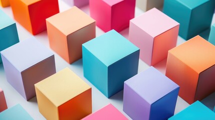 Obraz premium Appreciation for colored boxes displaying text on a white background