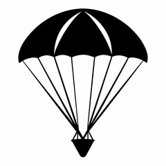 Parachute black silhouette illustration