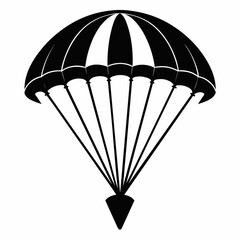 Parachute black silhouette illustration