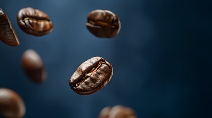 Fototapeta premium Coffee Beans Closeup On Dark Background