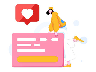 Marketing planning business characters flat vector concept operation hand drawn illustration
