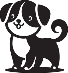 A cute dog silhouette illustration  
