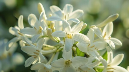 Close up of live white flowers
