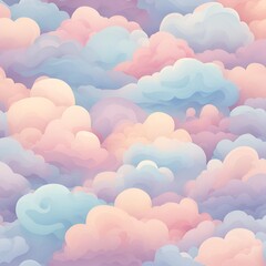 Dreamy swirled clouds : Pastel color, soft and light and simple background - 1