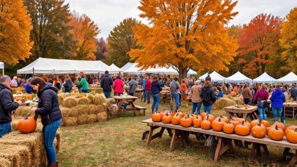 Autumn Harvest Festival with Pumpkins and Activities