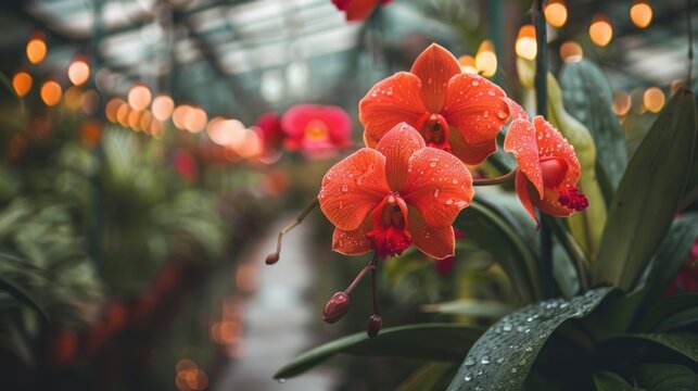 Stunning red orchid at Belok Sidan orchid farm