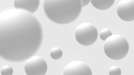 Abstract black and white moving 3d sphere background animation 