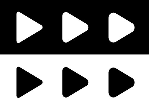 recommend clip art: Simple black video play button icon set, movie or multimedia play symbol vector illustration