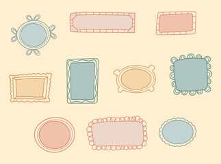 Colorful Decorative Vector Doodle Frames