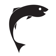 Fish or seafood flat icon for food apps and websites.  isolated on white background. 