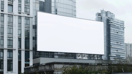 Obraz premium Large billboard advertisement mockup on modern building exterior