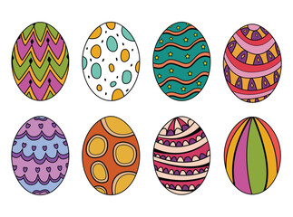 Colorful Easter Eggs Vector Graphics Clipart