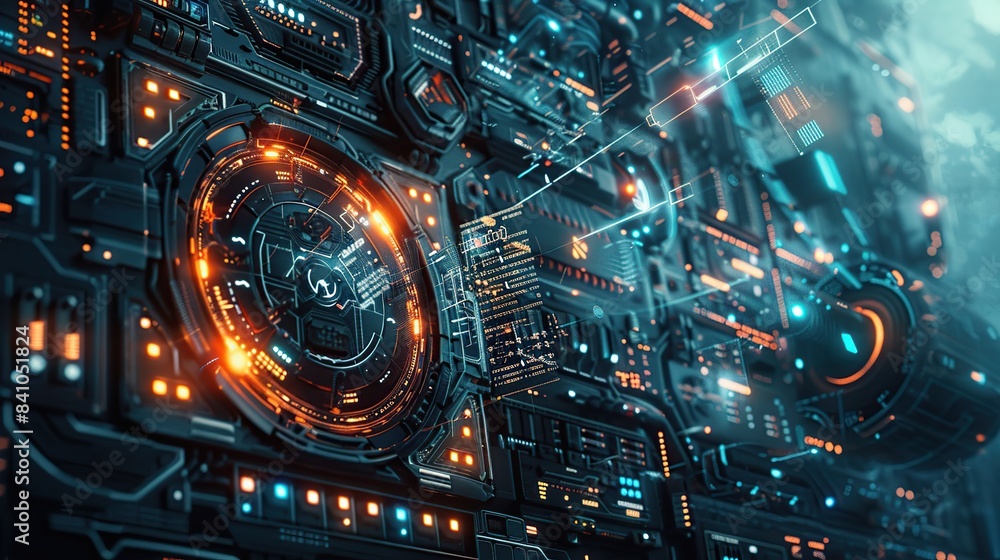 Poster high-tech background design for advanced technology and digital projects